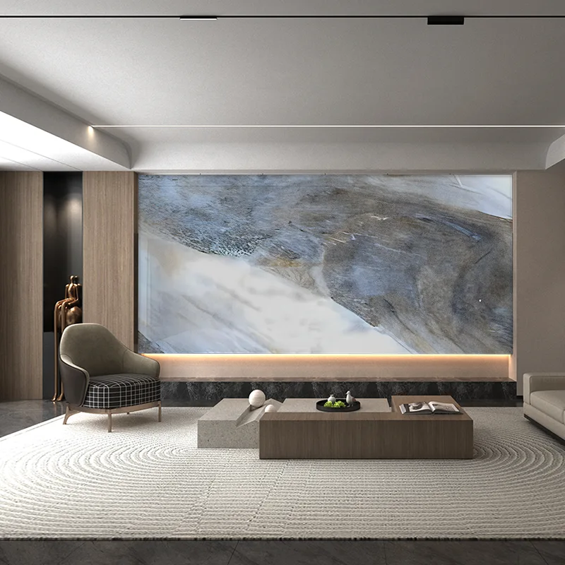 Amazon berdea eta urdina serie marmolezko atzeko horma panela